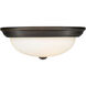 Kipson 3 Light 15 inch Rubbed Bronze Flush Mount Ceiling Light